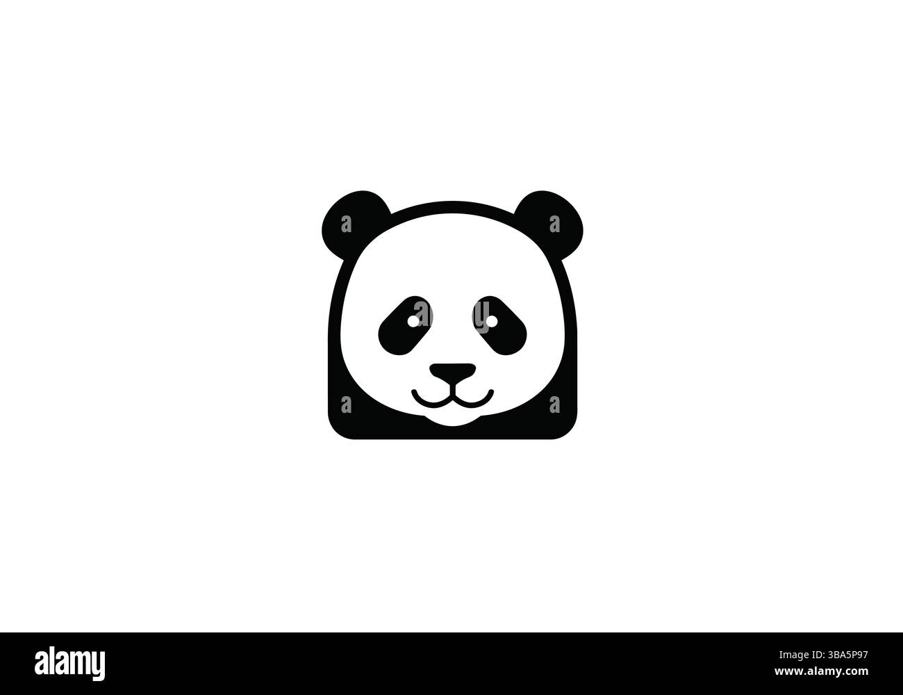 Minimalistische Pandabild mit Schwarz-weiß-Kontrast Stock Vektor