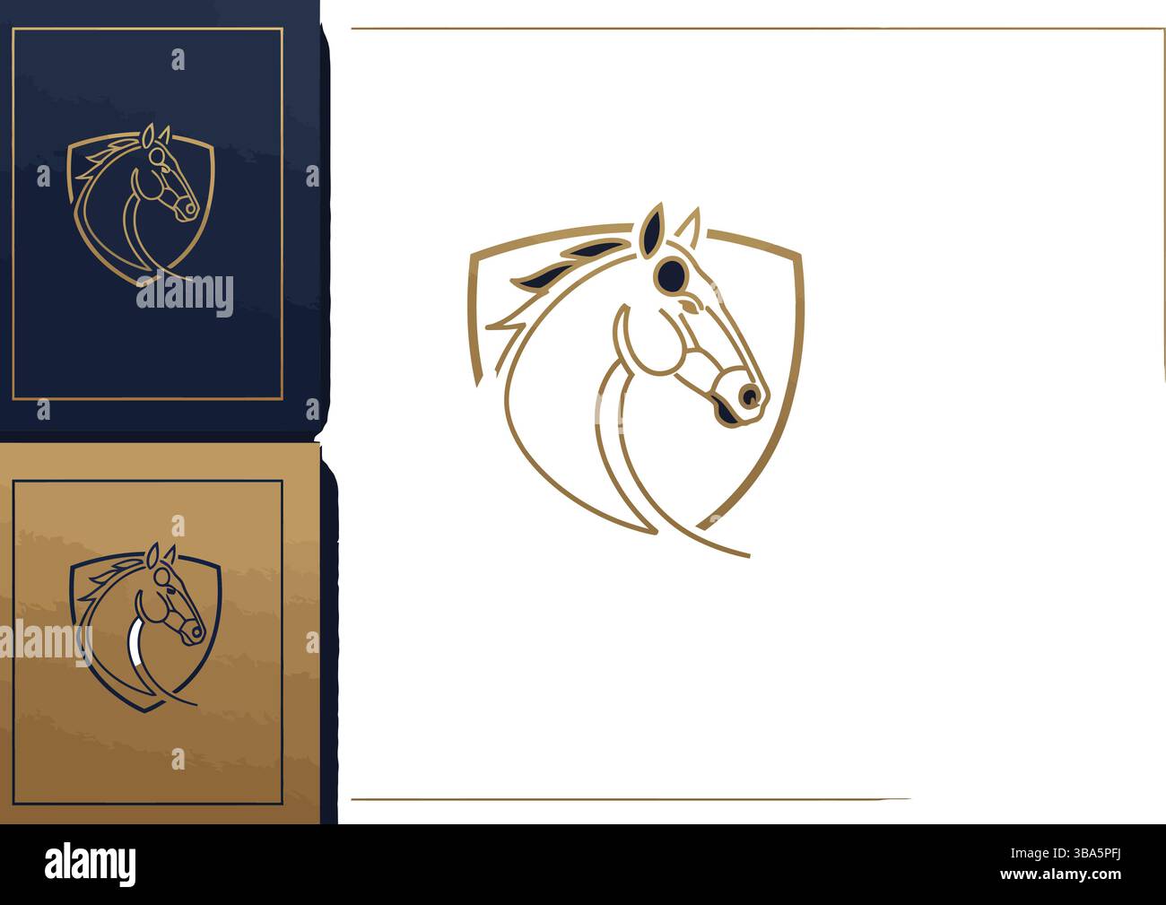 Stilvolles Pferdekopf-Logo im Shield-Design Stock Vektor