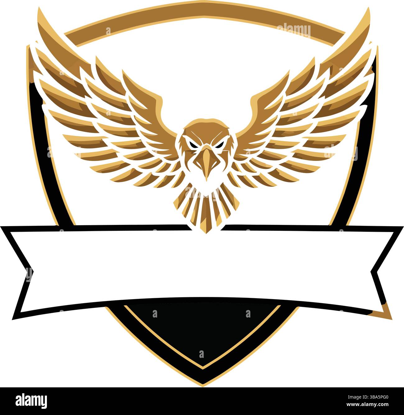 Majestätisches Adler-Emblem mit leerem Banner Stock Vektor