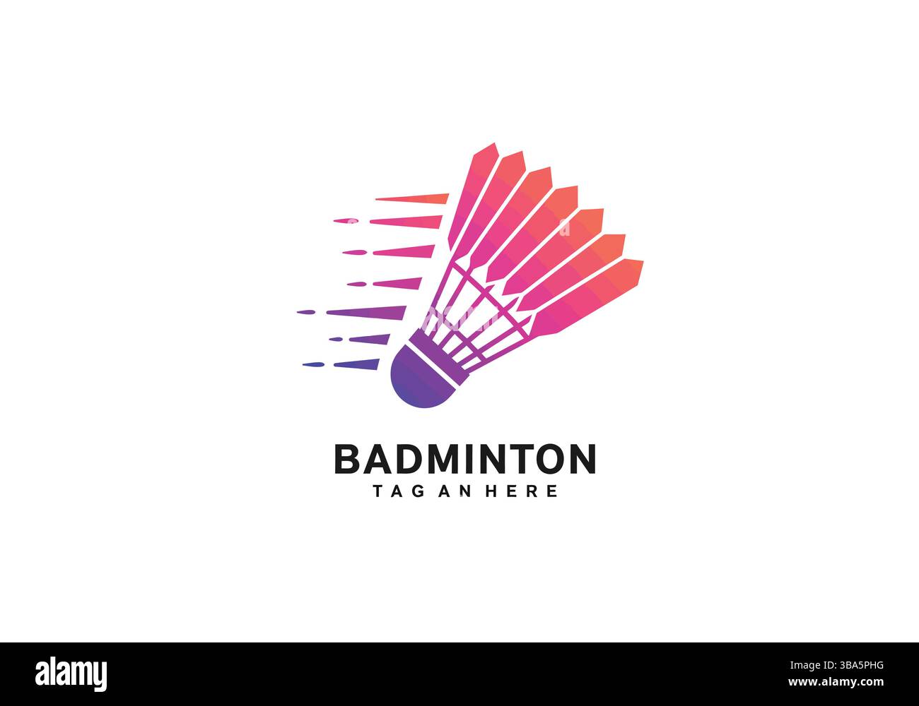 Badminton Shuttlecock-Logo – elegantes und dynamisches Branding Stock Vektor