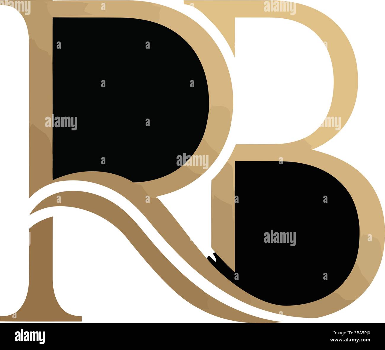 Miteinander verflochtenes „R“- und „B“-Logo – elegantes Monogramm-Branding Stock Vektor