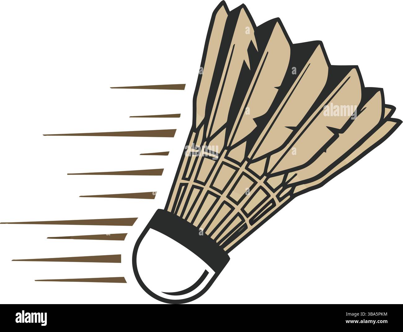 Badminton Shuttlecock – Dynamische Sportausrüstung Stock Vektor