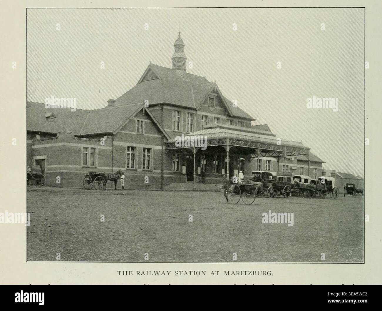 DER BAHNHOF MARITZBURG. Aus dem Artikel Ein SPEZIELLES INTERVIEW MIT DEM SCHATZ. SIR DAVID HUNTER, K.C.M.G.. GENERALDIREKTOR DER STAATSEISENBAHN NATAL. Von J. Hartley Knight. Vom Engineering Magazine gewidmet dem Industrial Progress Band XXIV Oktober 1902 bis März 1903 The Engineering Magazine Co Stockfoto