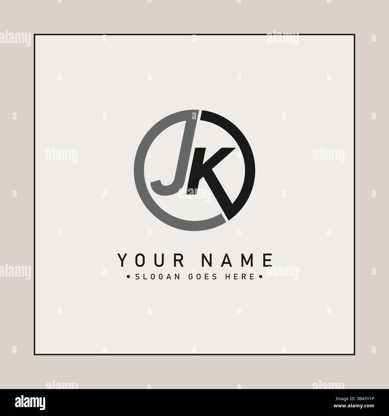 JK Minimal Vector Logo – Simple Business Logo für Monogramm J und K Stock Vektor
