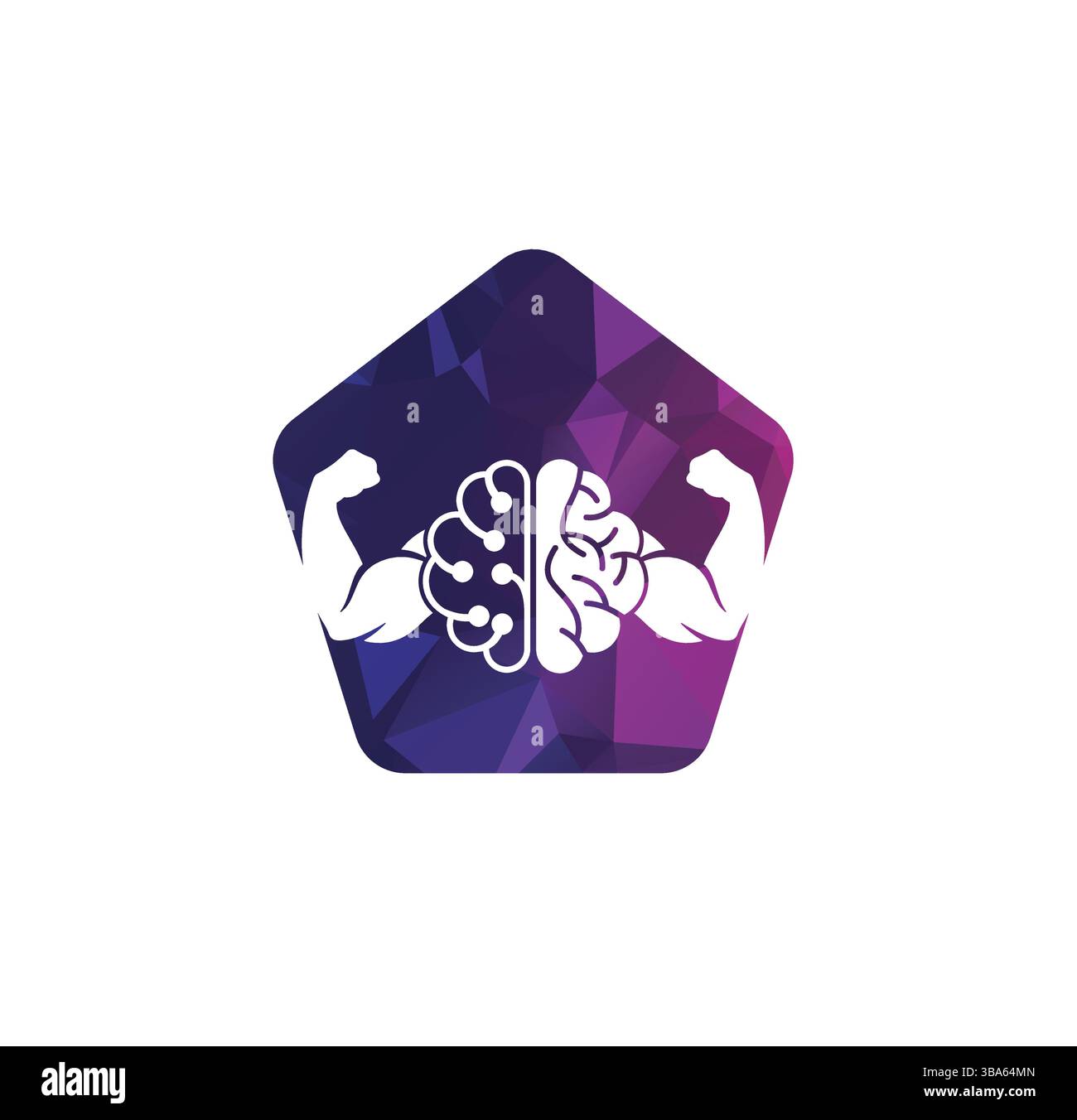 Brain POWER Logo Muscle POWER Logo Bizeps Brain Logo Stock Vektor