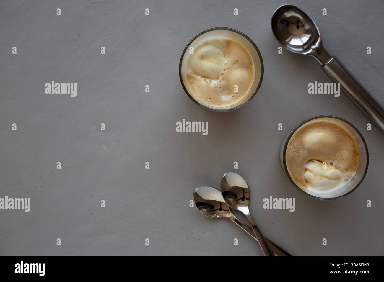 Hausgemachtes Affogato-Kaffee-Eis Stockfoto