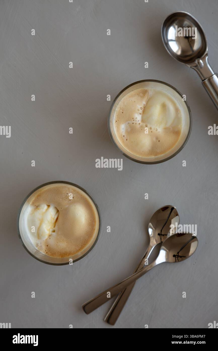 Hausgemachtes Affogato-Kaffee-Eis Stockfoto