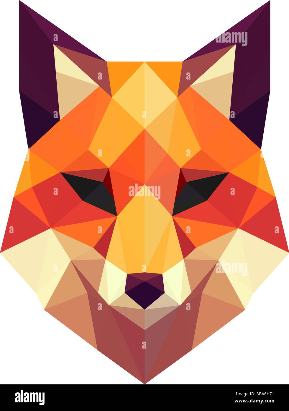 Einfache Polygonfuchskopf-Illustration Stock Vektor