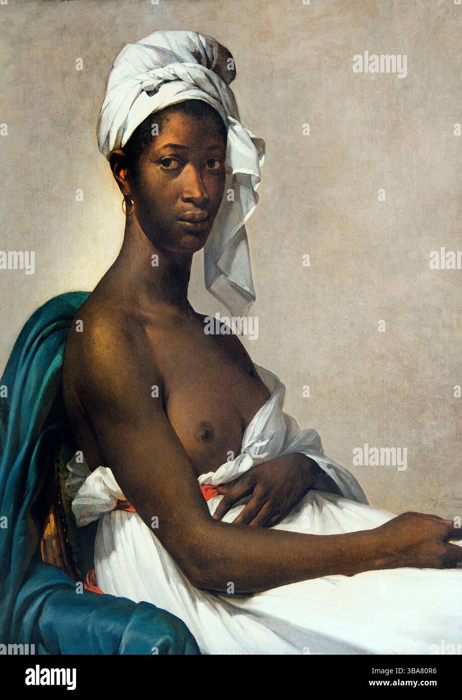 Portrait d'une femme noire - Portrait of a Black Women 1800 by Marie-Guillemine Benoist 1768-1826 France French Museum Louvre Stockfoto