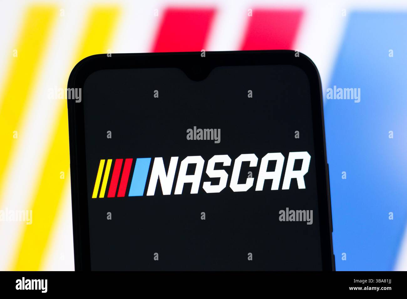 Kanada. Mai 2025. In dieser Fotoabbildung wird das NASCAR-Logo (National Association for Stock Car Auto Racing) auf einem Smartphone-Bildschirm angezeigt. Quelle: SOPA Images Limited/Alamy Live News Stockfoto