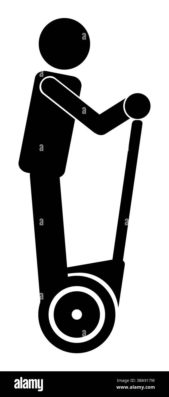 Mann, die persönliche Mobilität gerät Symbol Stockfoto