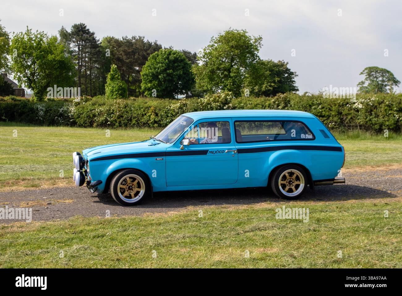 Ford Escort Mexico 1972 70er Jahre 1809 ccm; 2025 Wheels Up North, Car Culture Event, modifizierter Klassiker und Supersportwagen Event, Longridge England, Großbritannien Stockfoto