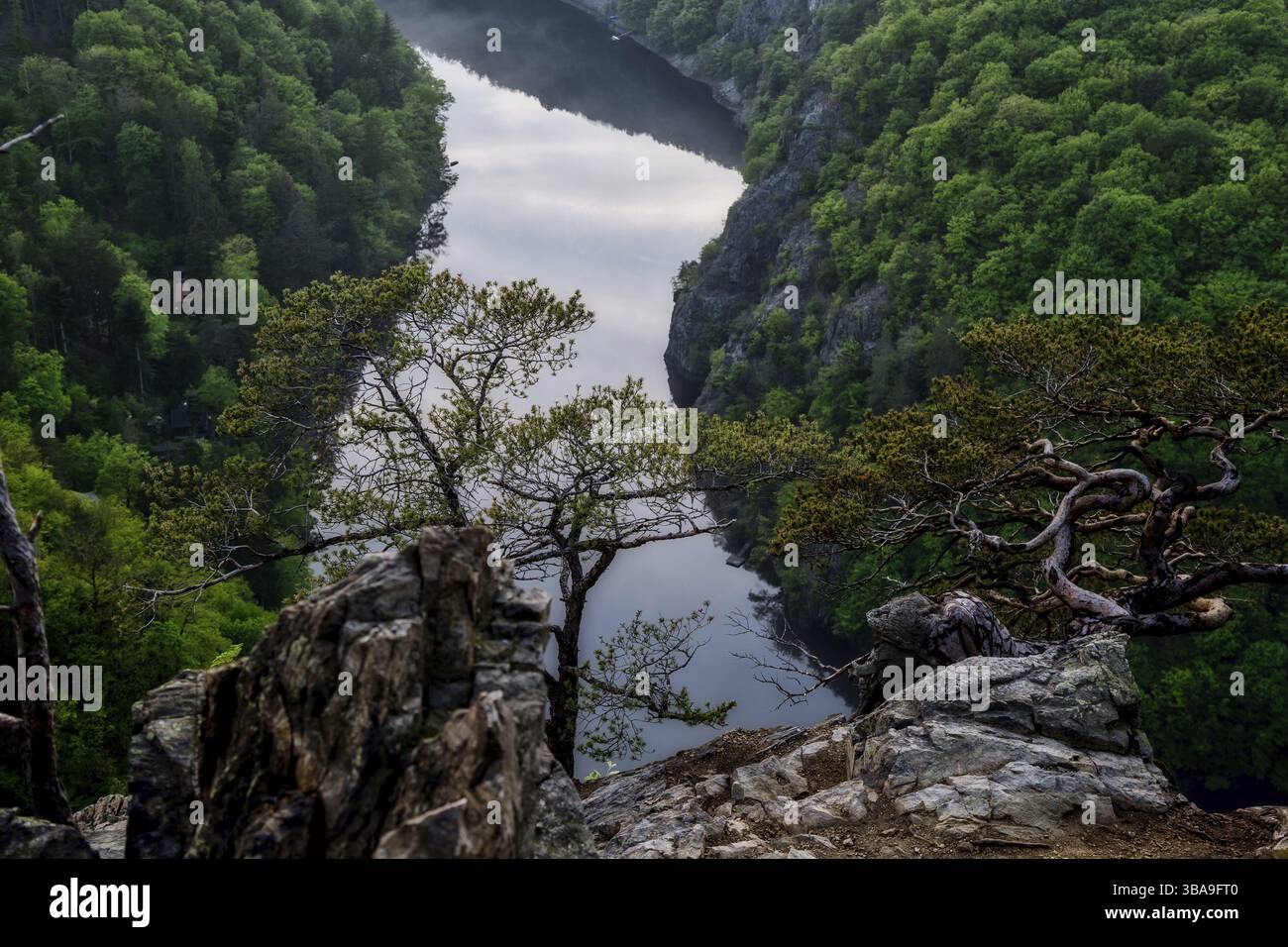 Tschechische Grand Canyon Hufeisen. Berühmter tschechischer Aussichtspunkt Mai in der Nähe von Prag. Schlängeln der Moldau in Mittelböhmen, Tschechische republik, Krnany, Tschechische republik Stockfoto