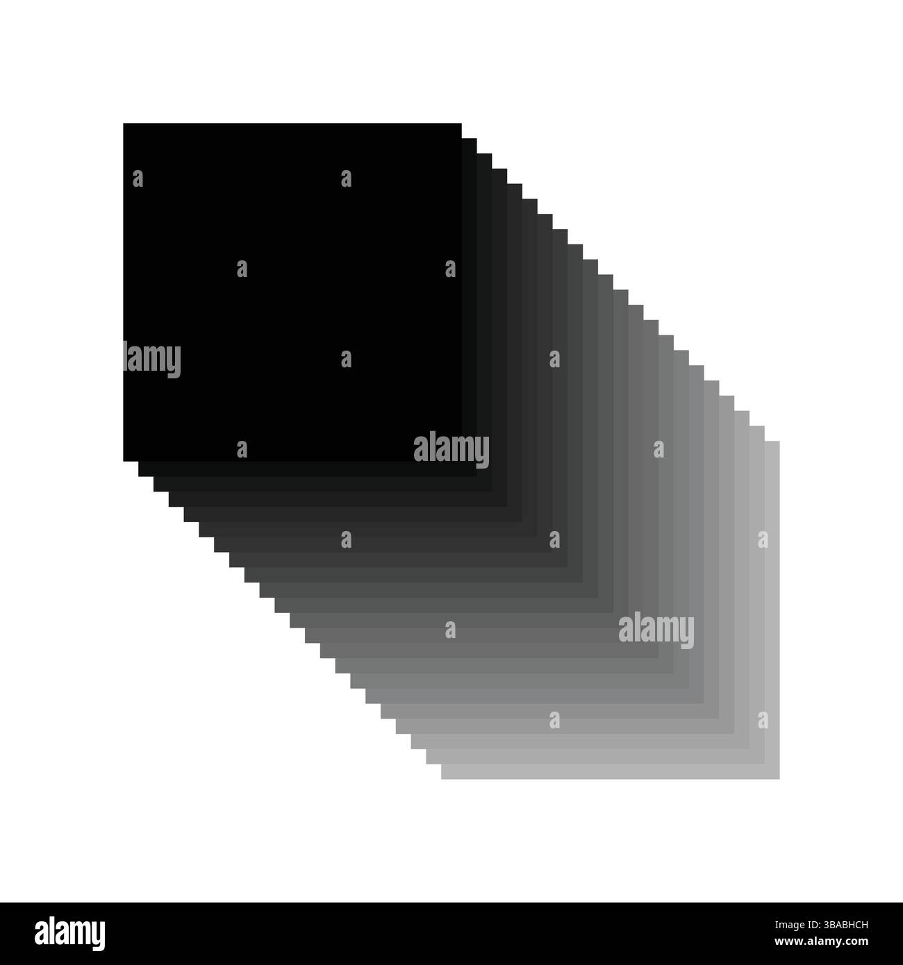 3D-Drahtmodell Graustufenüberblendung quadratischer Tunnel, geometrische Konstruktion. Abstraktes Perspektivenraster. Abbildung der Vektorvorlage. Stock Vektor