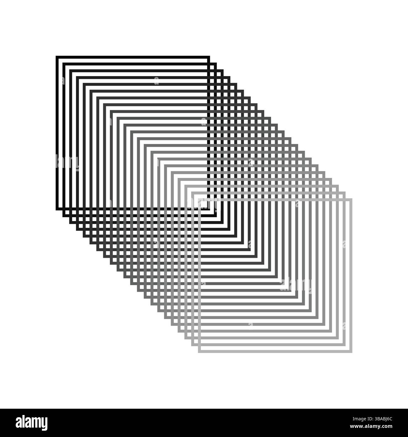 Quadratischer Tunnel, optisches Illusionsmuster, quadratische Tunnelform. Abbildung der Vektorvorlage. Stock Vektor
