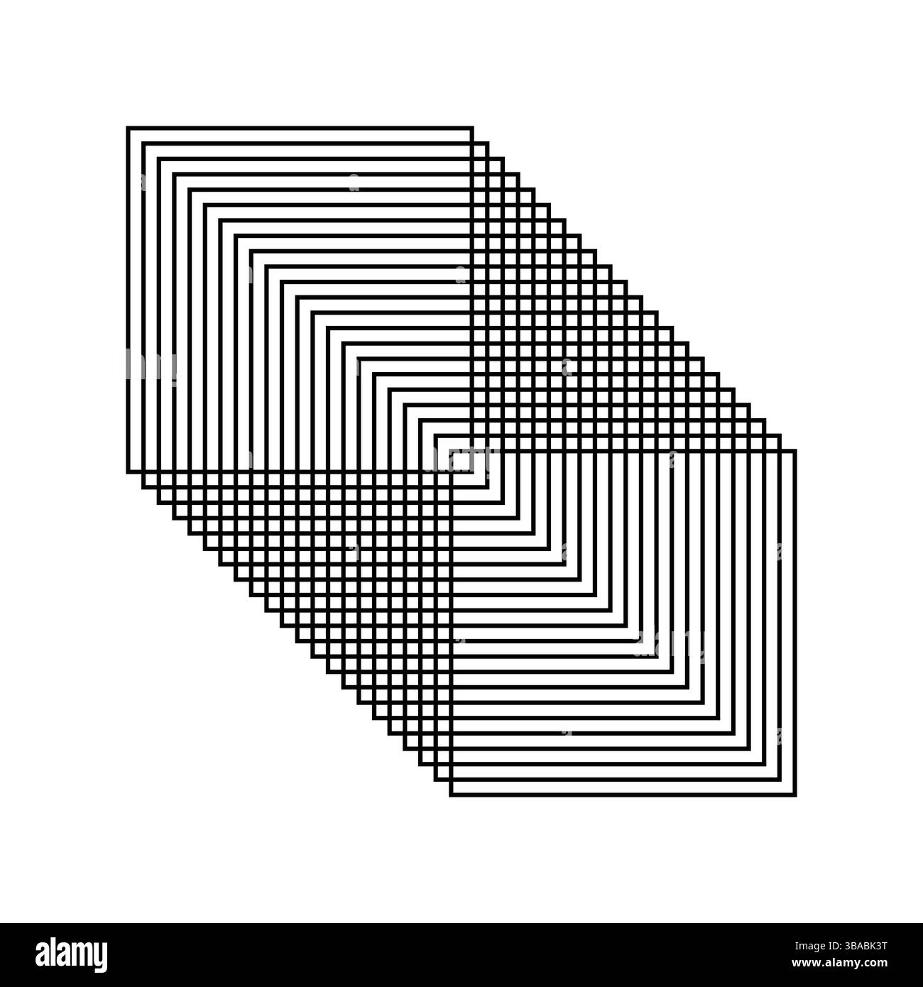 Quadratischer Tunnel, optisches Illusionsmuster, quadratische Tunnelform. Abbildung der Vektorvorlage. Stock Vektor
