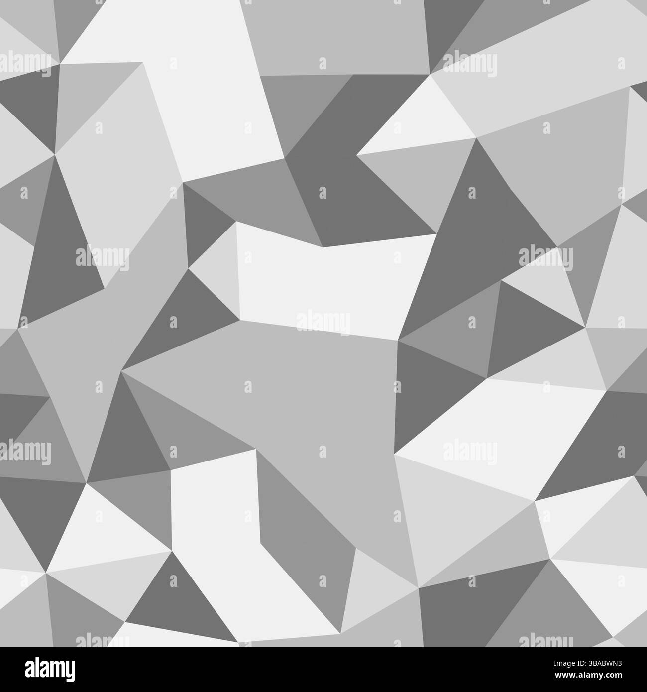 Minimaler geometrischer Hintergrund. Mittlere Dreiecke. Wiederholbares Muster. Schwarzweiß-Farbpalette. Moderne Vektorfliesen. Nahtlose Vektordarstellung. Stock Vektor