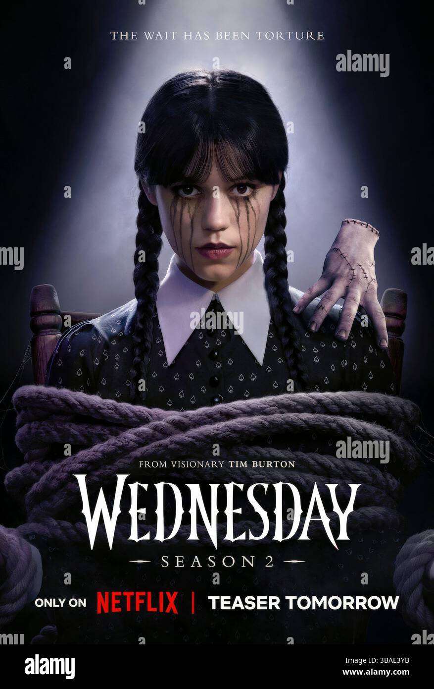 Mittwoch (2022) TV-Serie von Alfred Gough und Miles Millar mit Jenna Ortega, Catherine Zeta-Jones und Luis Guzmán. Am Mittwoch kehrt Addams zu neuen übernatürlichen Abenteuern in der Nevermore Academy zurück, die Geheimnis, Familie und Makabre miteinander in Einklang bringen. NUR FÜR REDAKTIONELLE ZWECKE des Werbeplakats. Kredit: BFA/Netflix Stockfoto