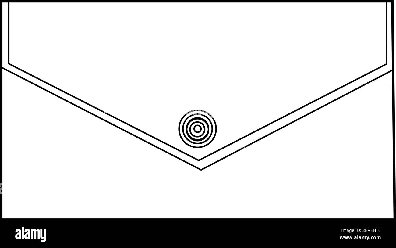 Simple Line Art einer Umschlagtasche mit Kupplung – flache Mode-Skizze für Accessoires-Design Stock Vektor