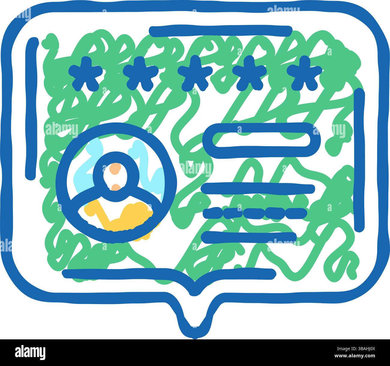 Positive Kundenbefragung mit dem Symbol „Kritzelung“ Stock Vektor