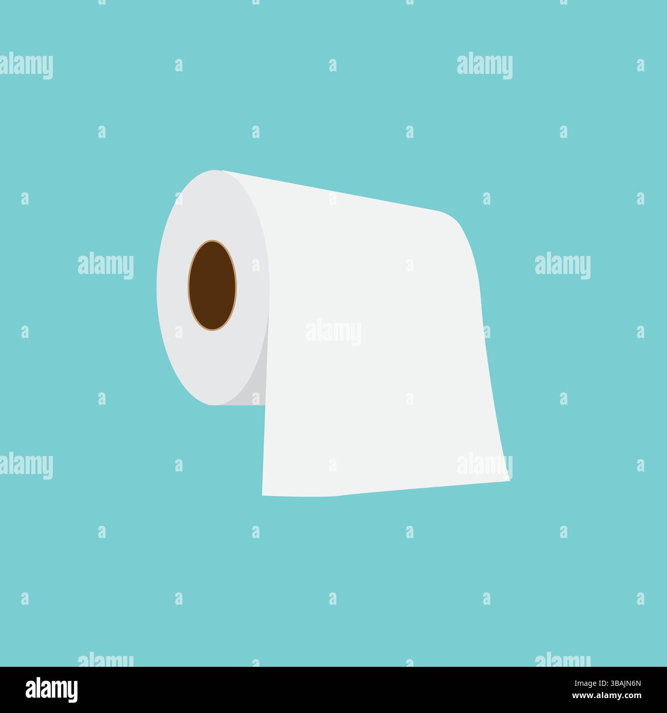 Symbol für Toilettenpapierrollen-Spülung. Vector Toilettenpapier Tissueisoliertes Handtuch Flachband Stock Vektor