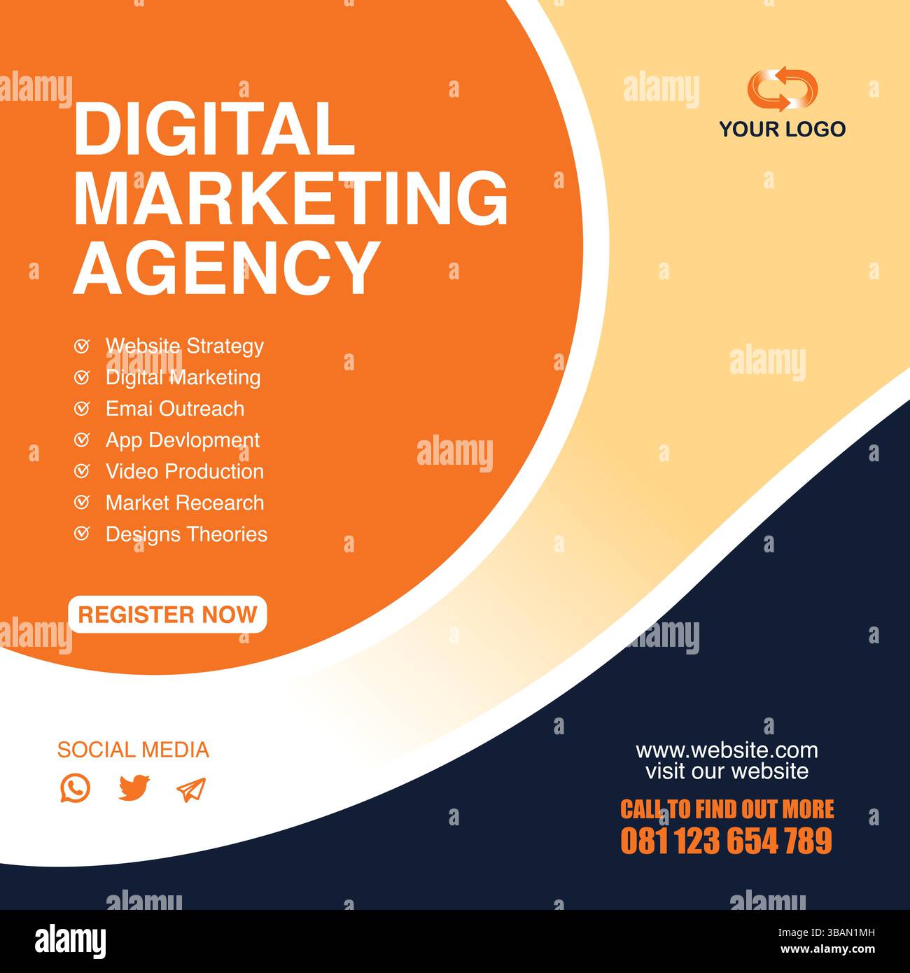 Lösungen und Strategien von Experten für digitale Marketingagenturen Stock Vektor