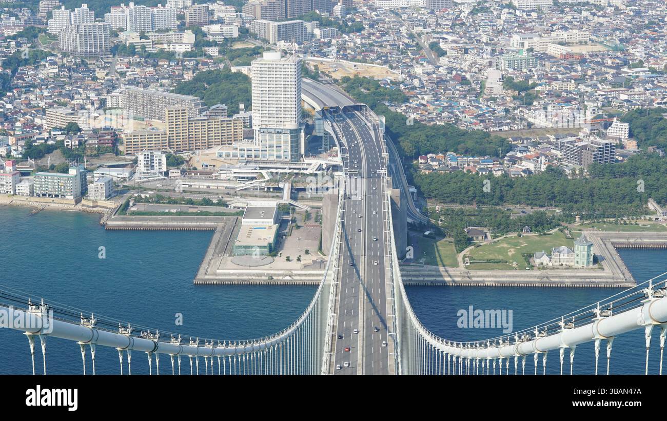 Überquerung der Akashi-Straße: Akashi-Kaikyo-Brücke, Japan Stockfoto