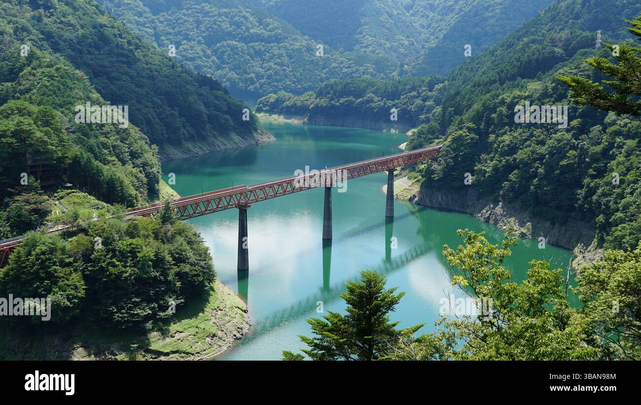 Bridging Nature – Panoramablick von Shizuoka, Japan Stockfoto