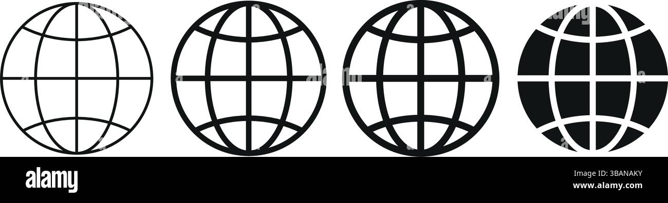 Dieses Weltsymbol verfügt über ein Globus-Symbol, das sich ideal für globale Konzepte, internationale Kommunikation, Reisen, Geografie und internetbezogene Th eignet Stock Vektor