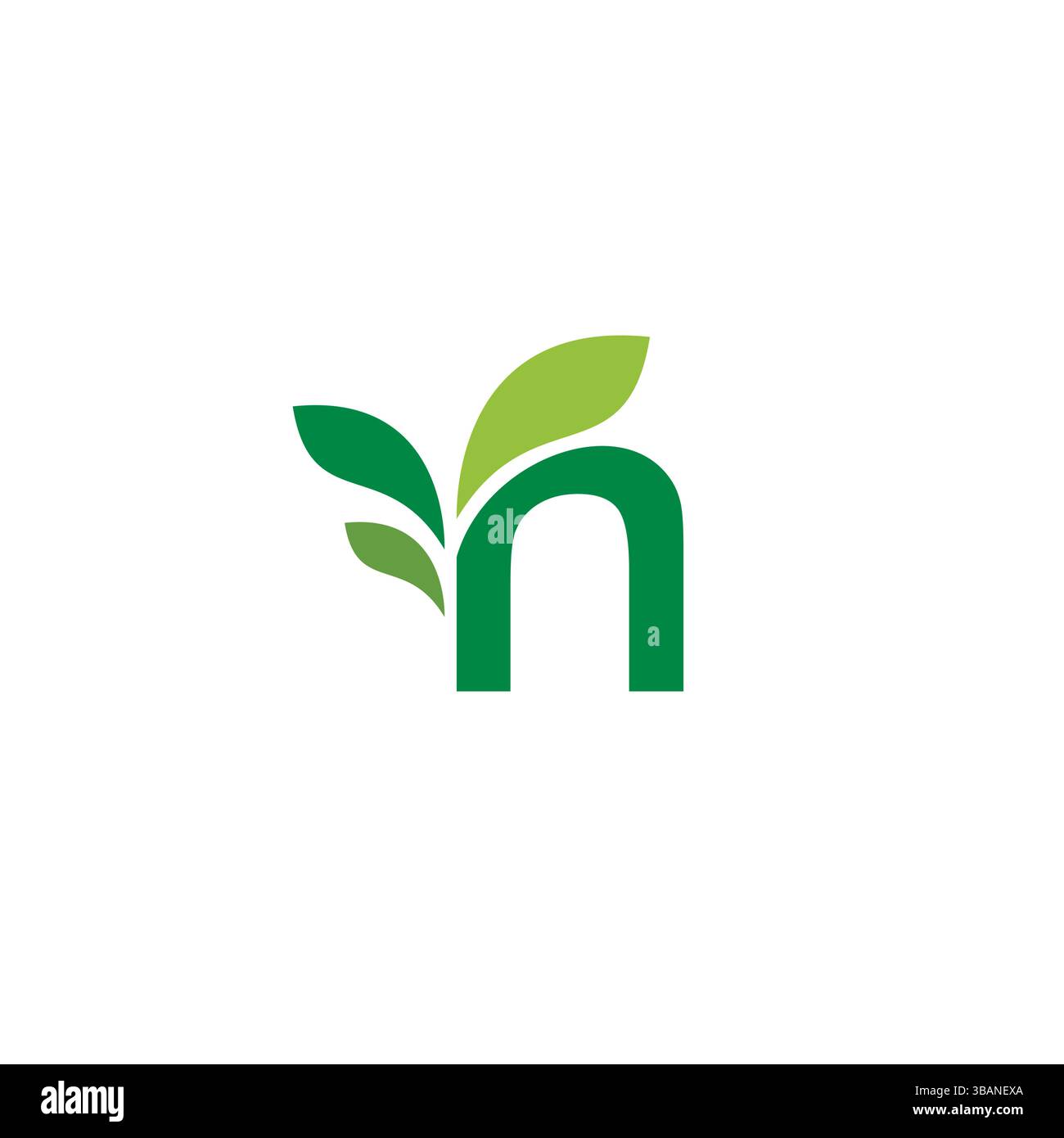 Design mit Letter N Leaf Nature Logo Stock Vektor