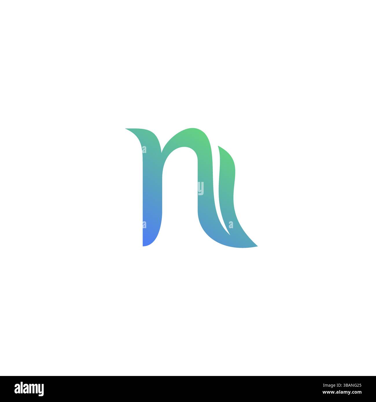 Letter N Leaf – einfaches Design für Natur-Logo Stock Vektor