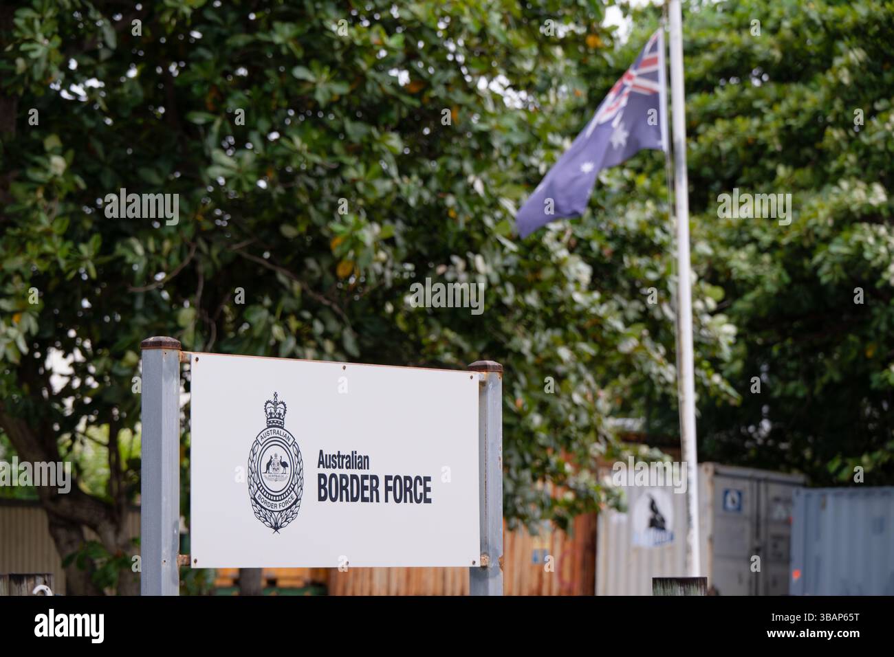 Australien australischer Grenzschutz, Zolleinwanderungskontrolle, staatliche Strafverfolgungsbehörde, Flüchtlingsgefängnisbehörde Stockfoto