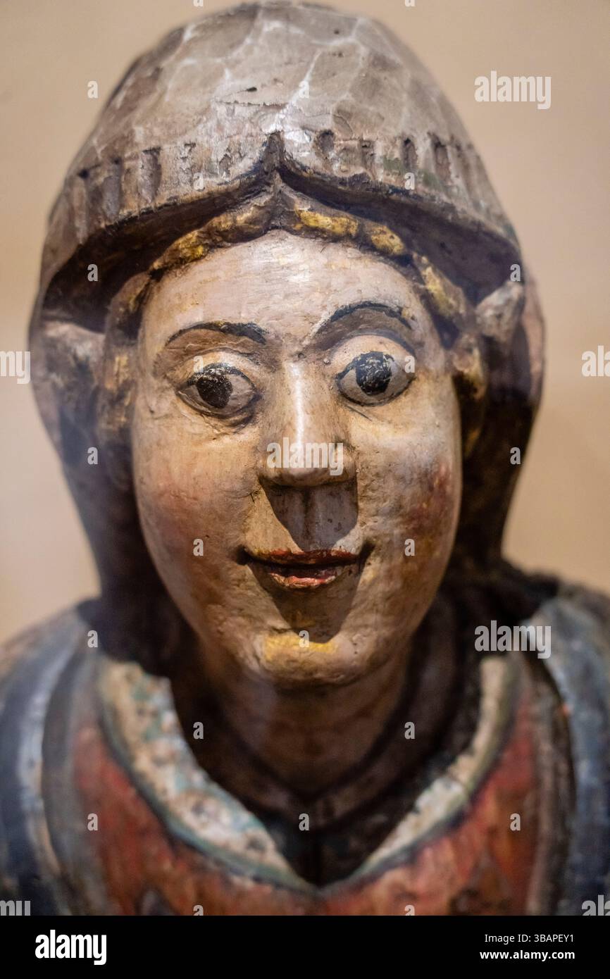 Mutter Gottes von Agulles, Kirche der Mutter Gottes von Agulles aus dem zwölften Jahrhundert, in der Nähe von Sadernes, Girona Kunstmuseum, Girona, Katalonien, Spanien Stockfoto