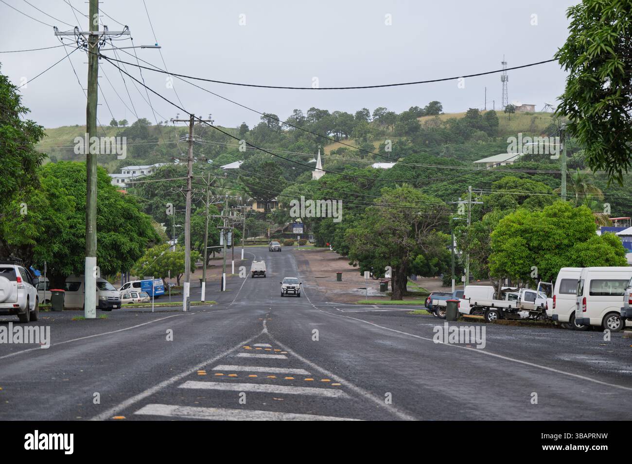 Hauptstraße von Thursday Island, abgelegene Torres Strait Island, Far North Queensland, Australien, Mai 2025 Stockfoto