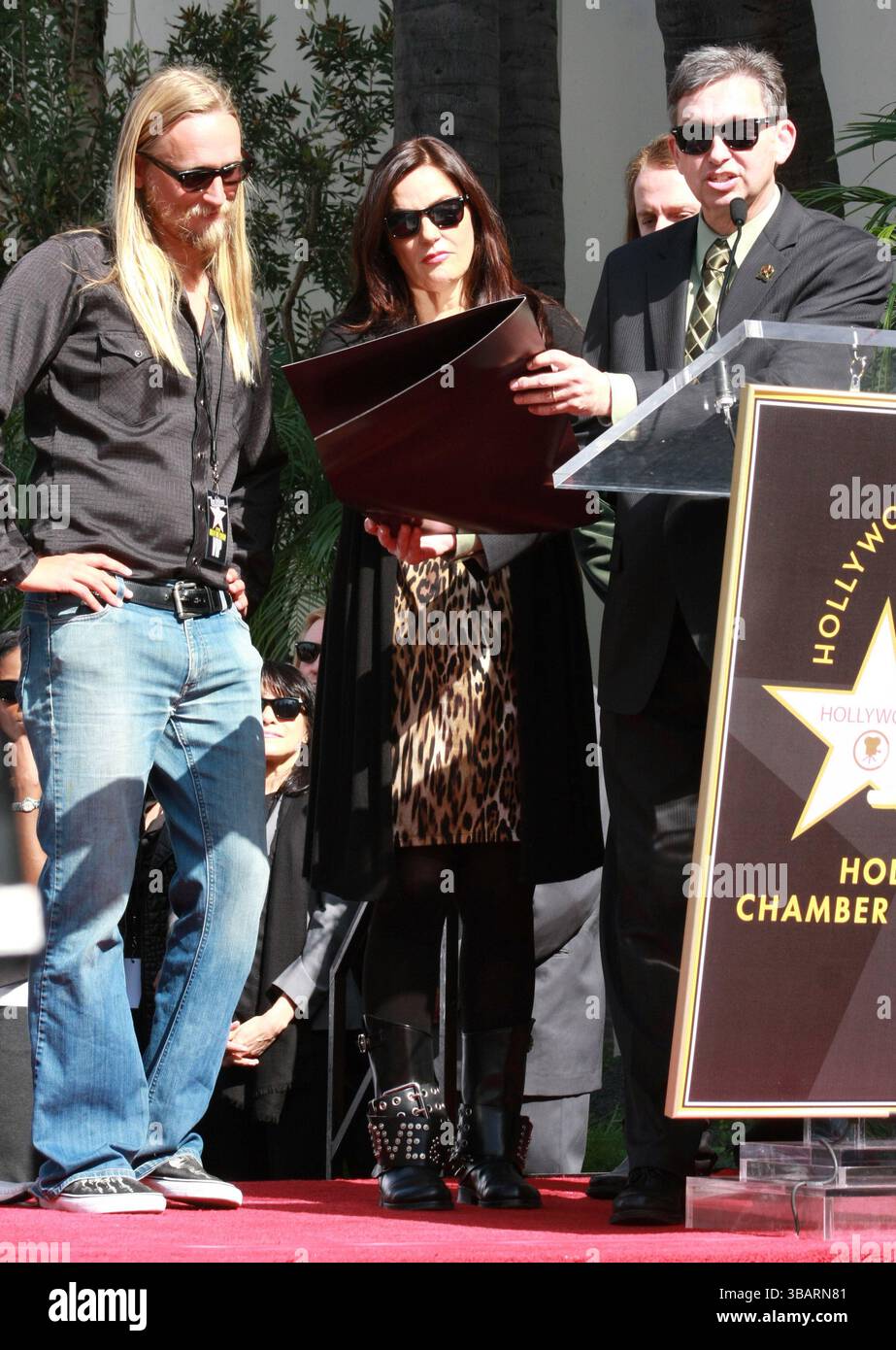 Alex Orbison, Barbara Orbison, Leron Gubler und Roy Orbison bei Roy Orbisons Einführung in den Hollywood Walk of Fame in Hollywood, Los Angeles - 29. Januar 2010 Stockfoto