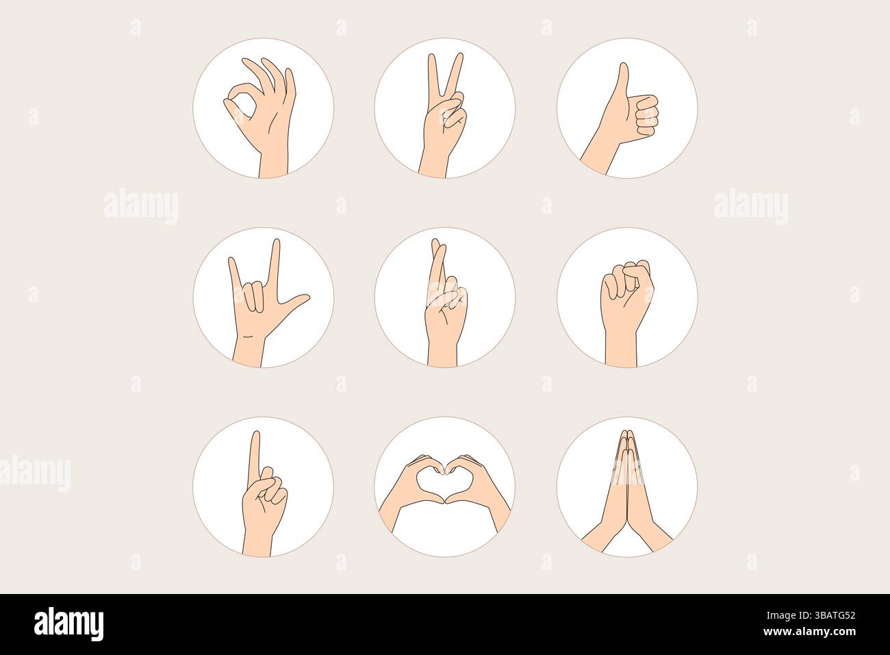 Handgestenkollektion Ein vielfältiges Set ausdrucksstarker Symbole für effektive Kommunikation Stock Vektor