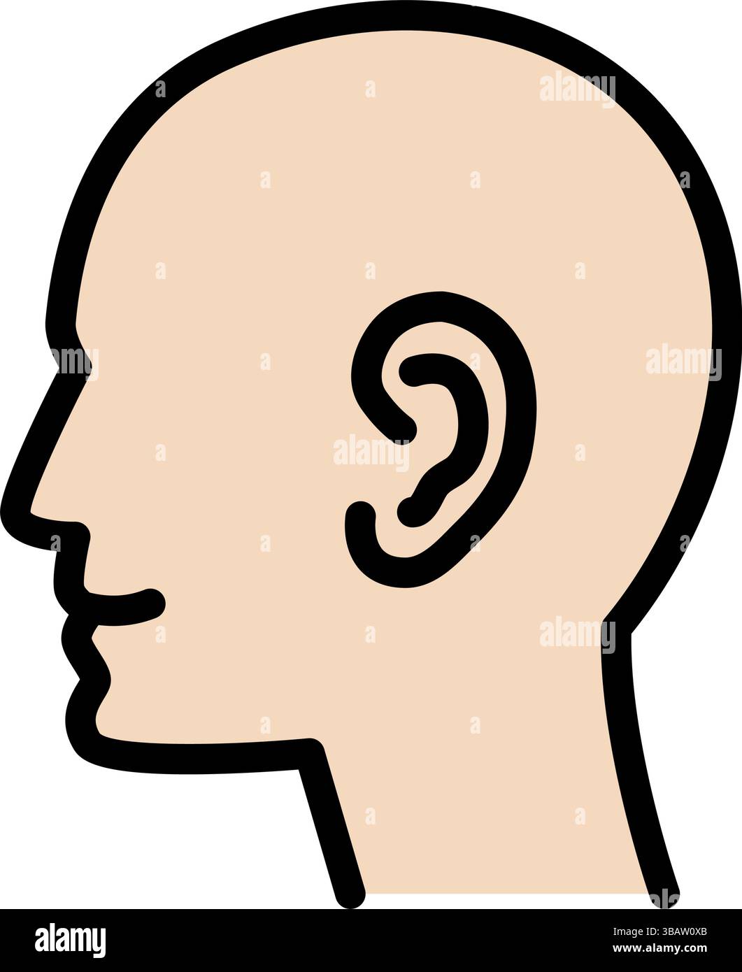 Eine einfache Abbildung eines Profilsymbols für Personen. Avatar und menschliche Kopf Symbol flach Stil. Vektorsymbol auf weißem Hintergrund isoliert. Stock Vektor
