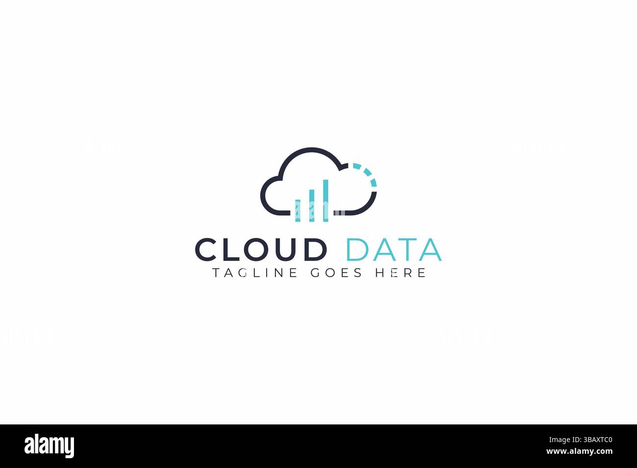 Analytics Cloud Data Finance Technology Computing Network Information Logo-App Stock Vektor