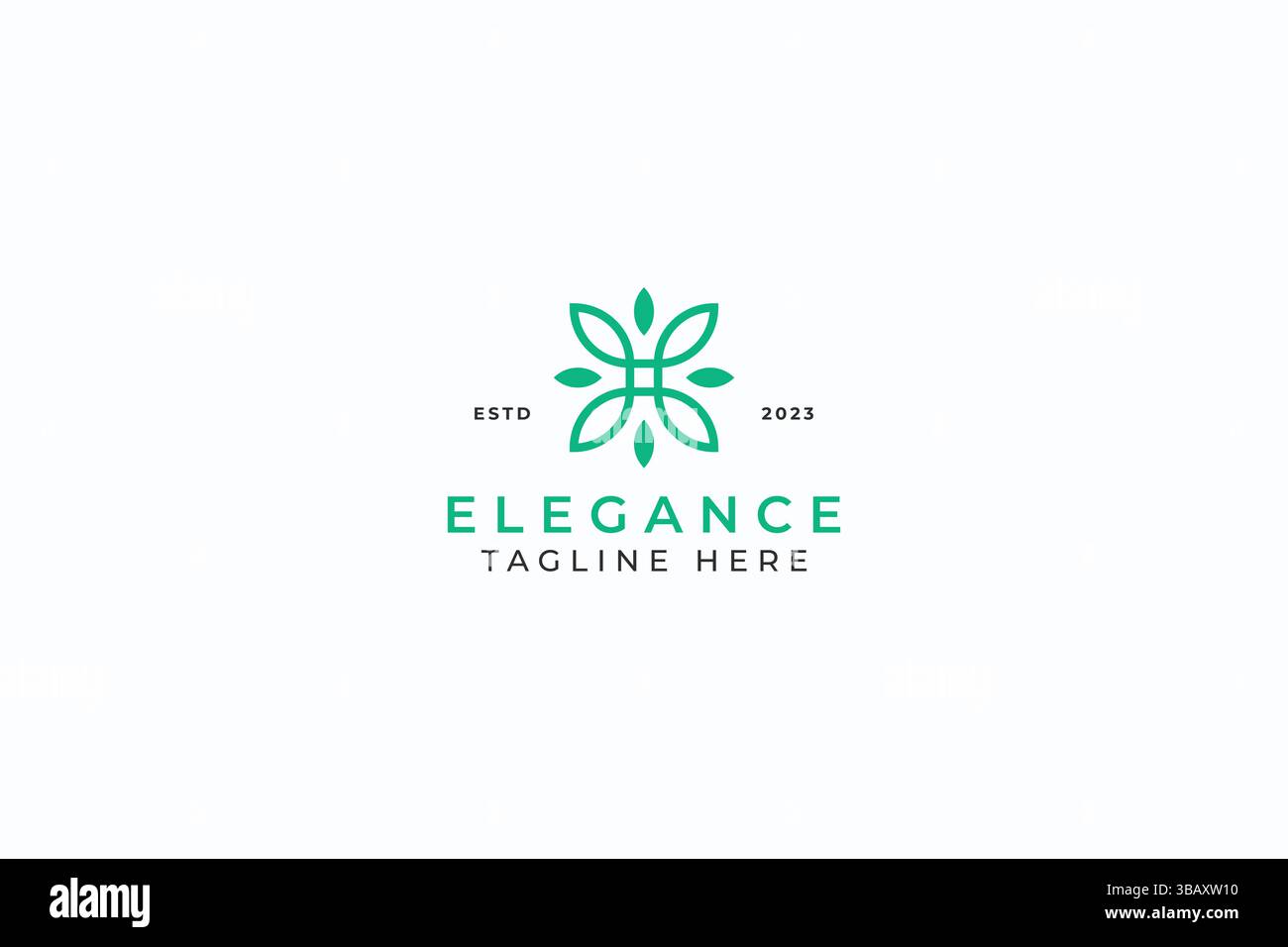 Nature Leaf Green Butterfly Logo Konzept Zeichen Symbol Business Brand Identity Stock Vektor