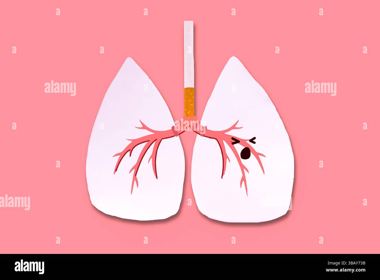 Werben Sie für eine rauchfreie Welt mit Grafiken für die Kampagnen „World No Smoking Day“, „World Lung Cancer Day“ und „World No Tobacco Free“. Stockfoto
