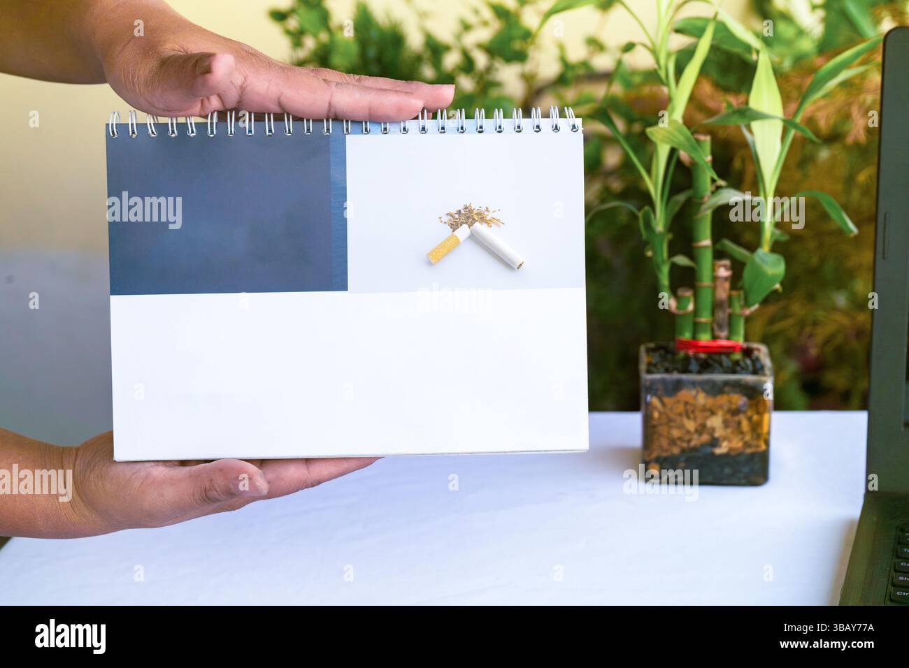 Werben Sie für eine rauchfreie Welt mit Grafiken für die Kampagnen „World No Smoking Day“, „World Lung Cancer Day“ und „World No Tobacco Free“. Stockfoto