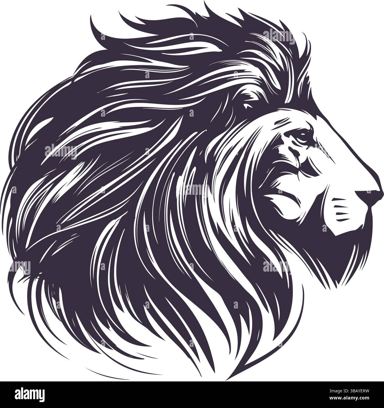 Tierlöwe, König der Bestien, handgezeichnete Vektorzeichnung. Stock Vektor