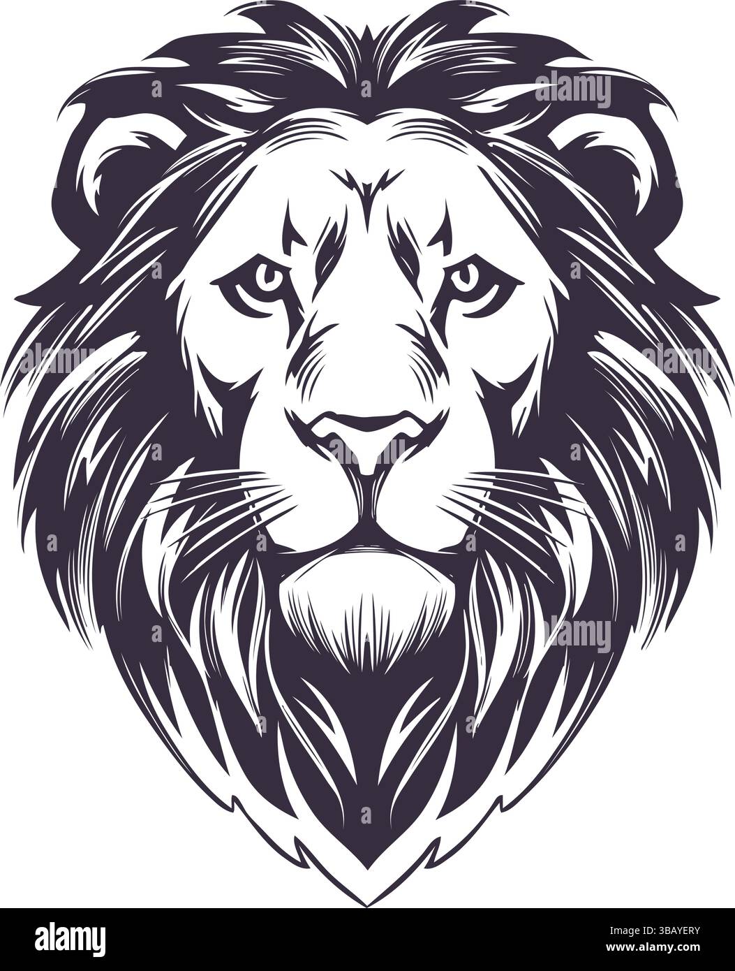Tierlöwe, König der Bestien, handgezeichnete Vektorzeichnung. Stock Vektor