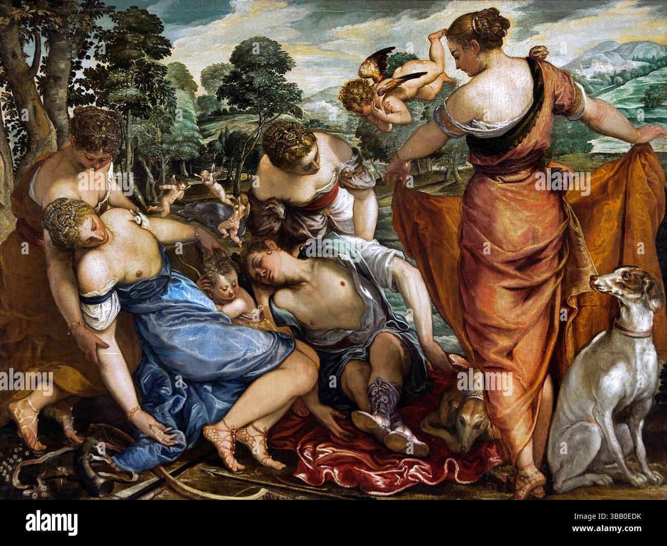 Der Tod von Adonis durch Nordische Maler in Venedig 16. Jahrhundert Italien Italienisches Museum Louvre Stockfoto