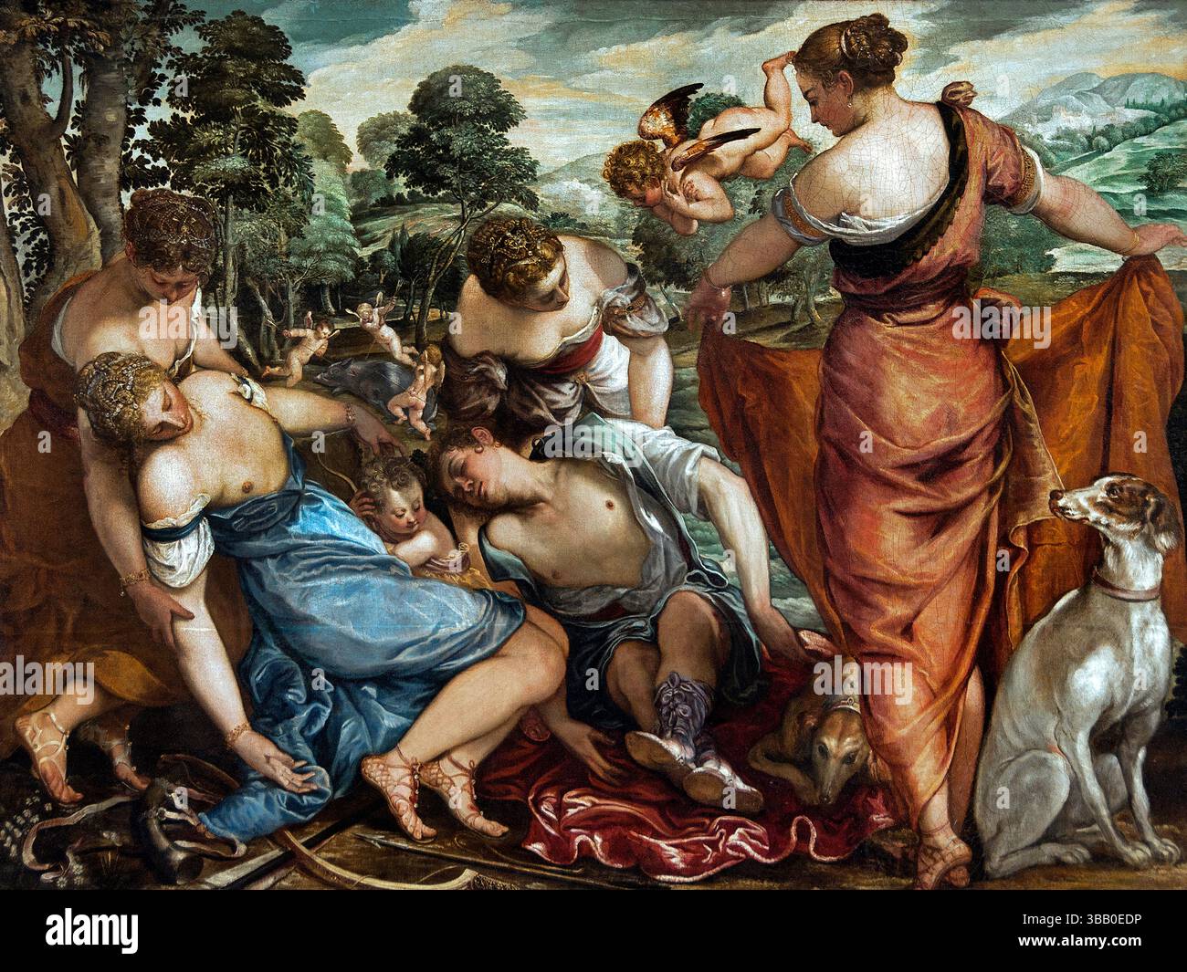 Der Tod von Adonis durch Nordische Maler in Venedig 16. Jahrhundert Italien Italienisches Museum Louvre Stockfoto