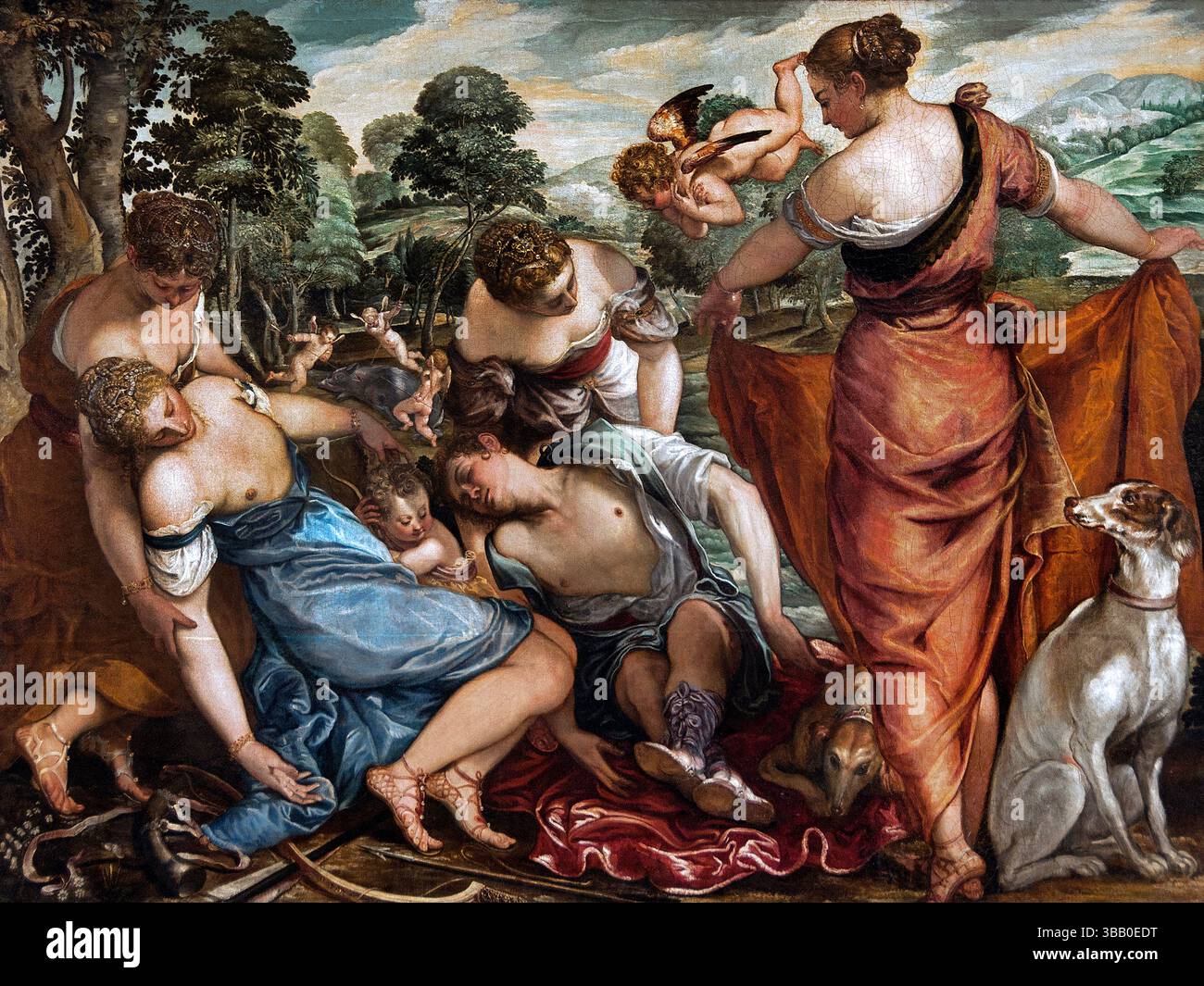 Der Tod von Adonis durch Nordische Maler in Venedig 16. Jahrhundert Italien Italienisches Museum Louvre Stockfoto