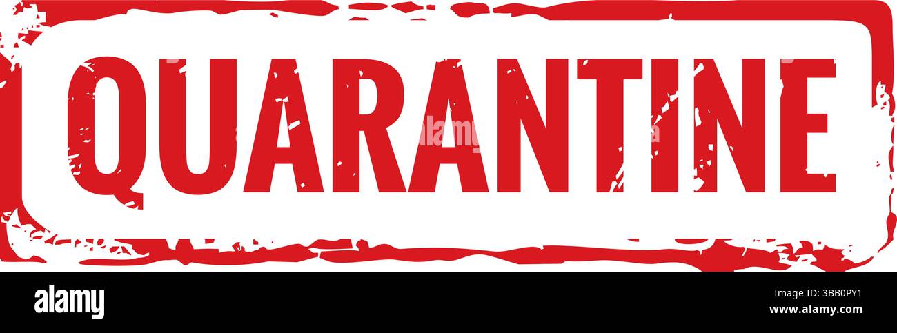 Roter Grunge-Stempel und Textquarantäne. Vektorabbildung. Stock Vektor