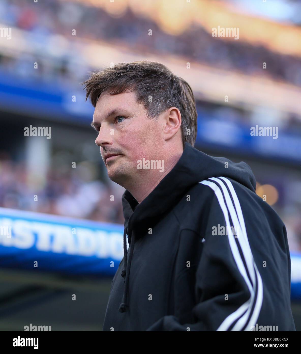 firo: 10.05.2025, Fußball: 2.Bundesliga HSV Hamburg Hamburg HSV Hamburg Hamburg Hamburg - SSV Ulm Trainer Merlin Polzin (HSV Hamburg Hamburg Hamburg) Stockfoto