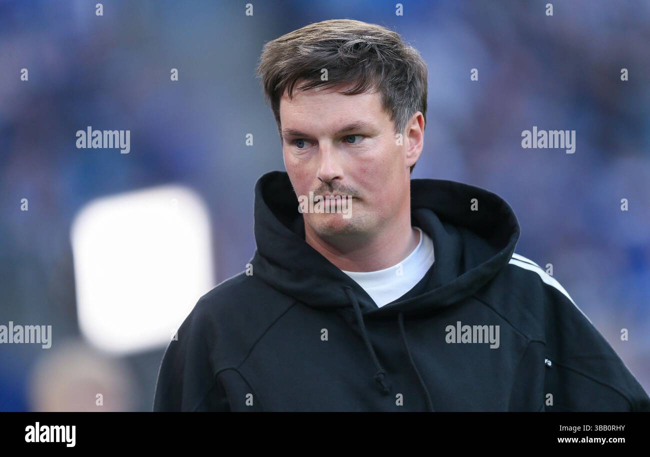 firo: 10.05.2025, Fußball: 2.Bundesliga HSV Hamburg Hamburg HSV Hamburg Hamburg Hamburg - SSV Ulm Trainer Merlin Polzin (HSV Hamburg Hamburg Hamburg) Stockfoto