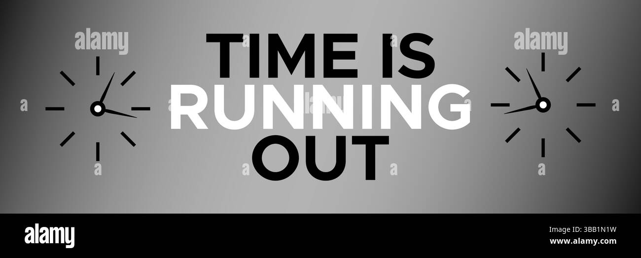 Die Zeit läuft ab, wenn die Uhr im Hintergrund mit Verlauf angezeigt wird Stock Vektor